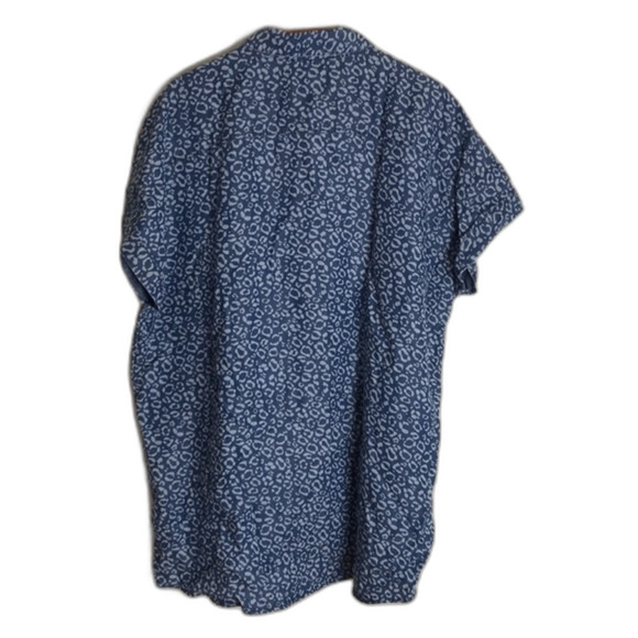 Soft surroundings ladies button up blue leopard print tunic top size XL - Picture 10 of 11